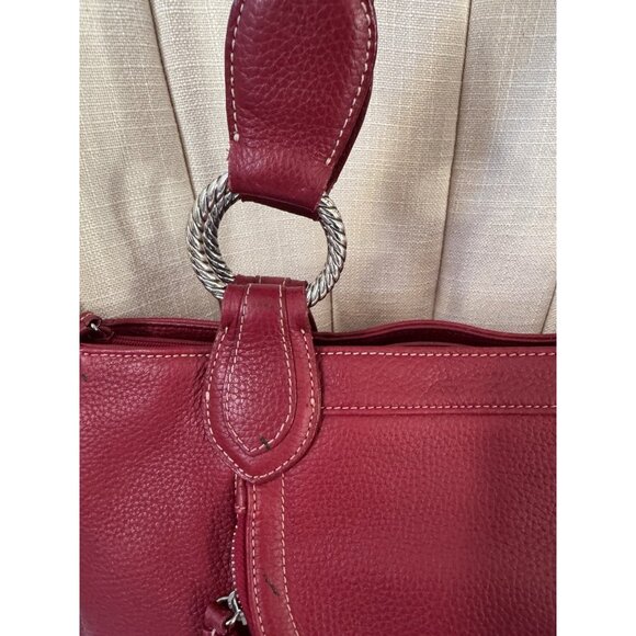 Brighton Red Pebbled Leather Shoulder Tote Bag Rare Retired EUC - Picture 15 of 16